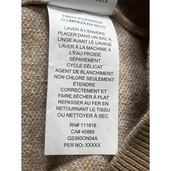 Michael Kors MK Logo Jacquard Knit Button Front Cardigan Sweater Beige Tan M - Picture 7 of 10